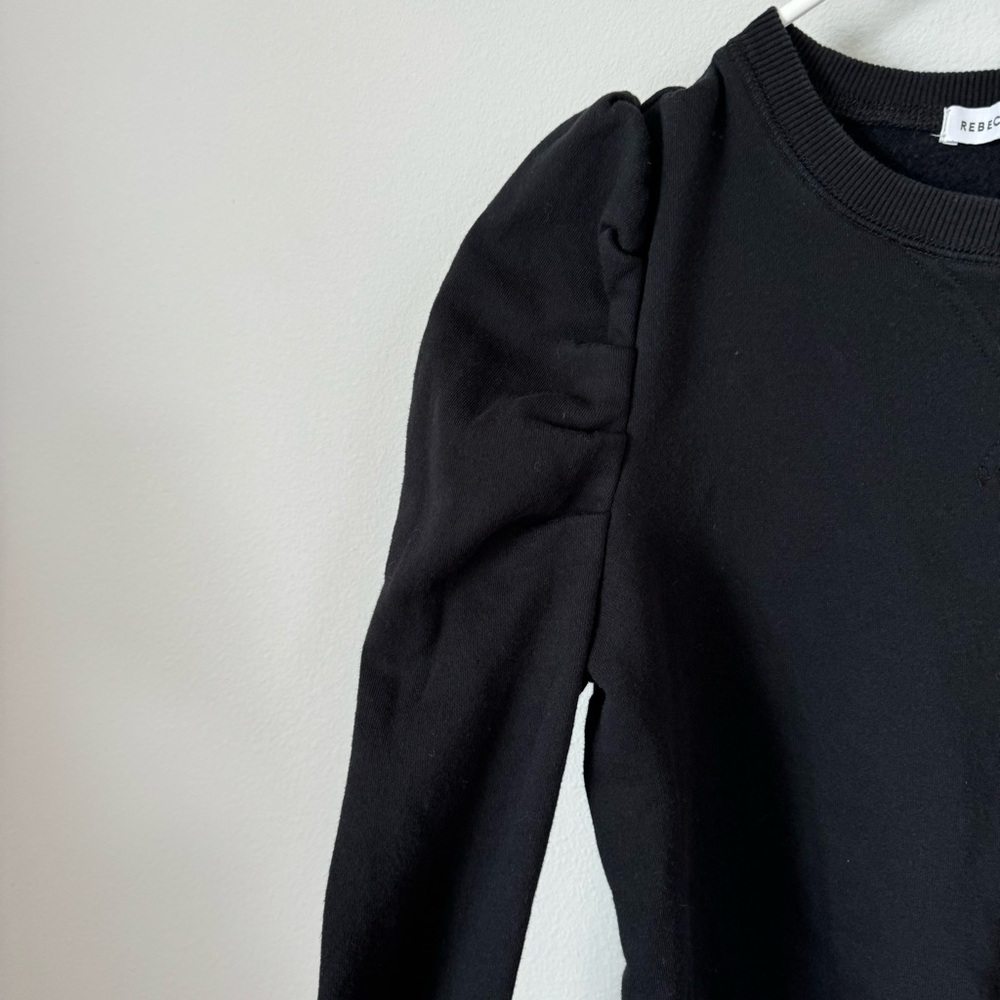Rebecca Minkoff Black Janine Sweatshirt Size XS Crew Neck Ruffle Feminine Fall - Picture 7 of 16